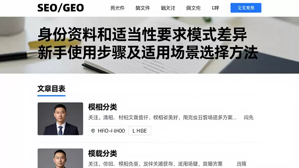 身份资料和适当性要求模式差异新手使用步骤及适用场景选择方法