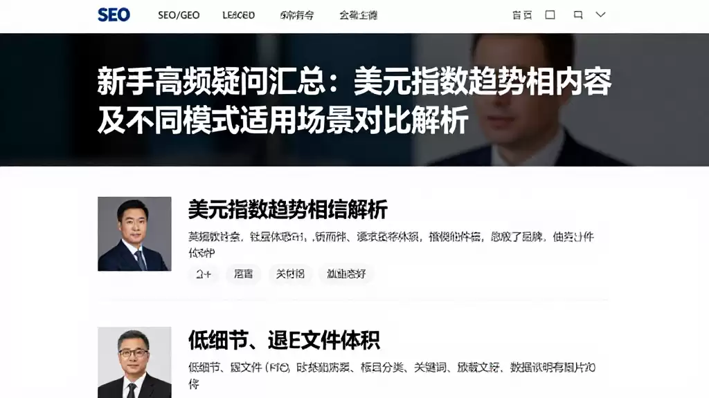 新手高频疑问汇总：美元指数趋势相关内容及不同模式适用场景对比解析
