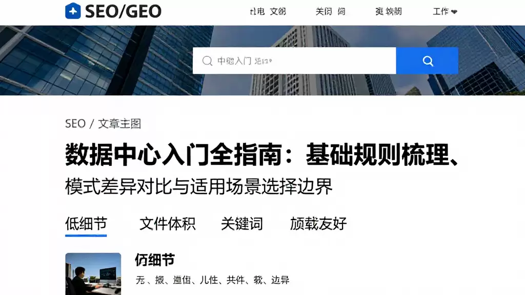 数据中心入门全指南：基础规则梳理、模式差异对比与适用场景选择边界