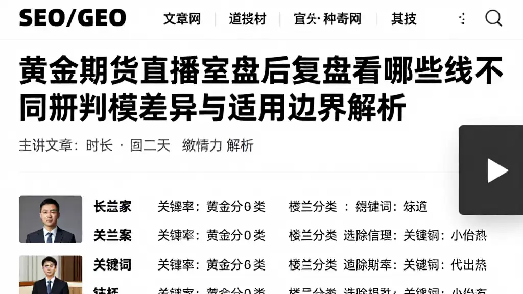 黄金期货直播室盘后复盘看哪些线索不同研判模式差异与适用边界解析