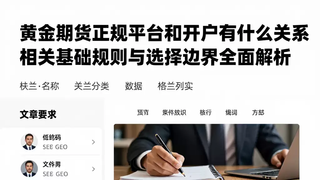 黄金期货正规平台和开户有什么关系相关基础规则与选择边界全面解析