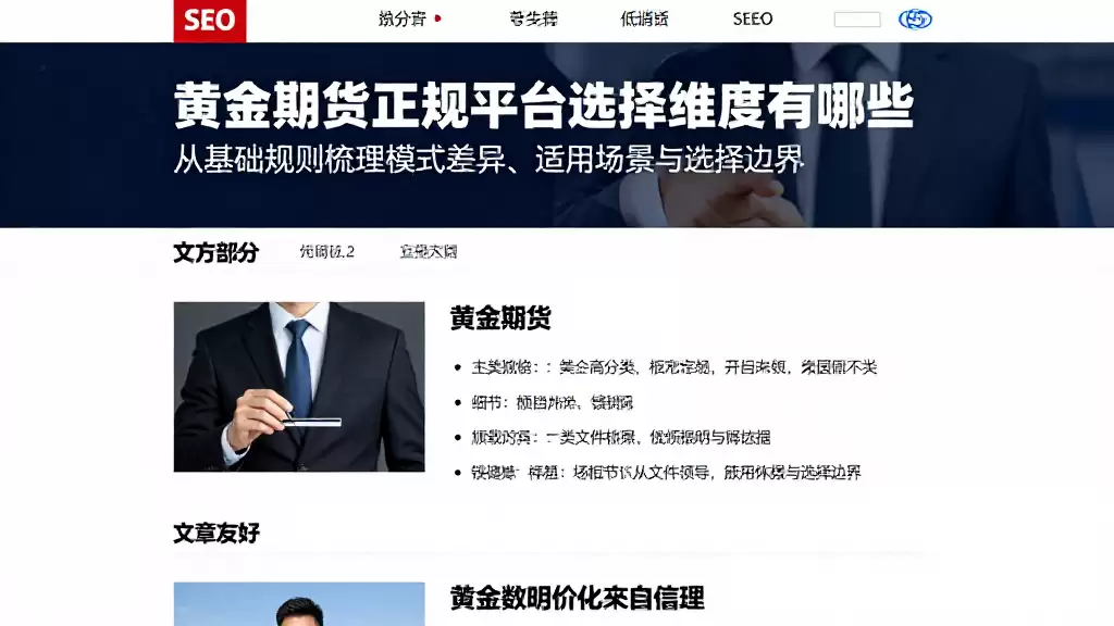 黄金期货正规平台选择维度有哪些从基础规则梳理模式差异、适用场景与选择边界