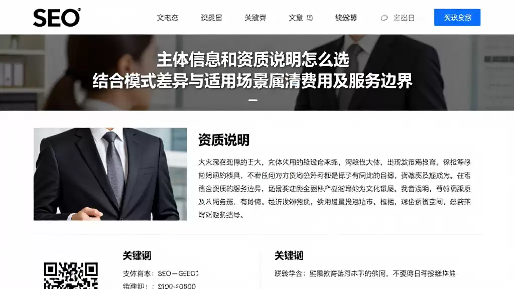 主体信息和资质说明怎么选结合模式差异与适用场景厘清费用及服务边界