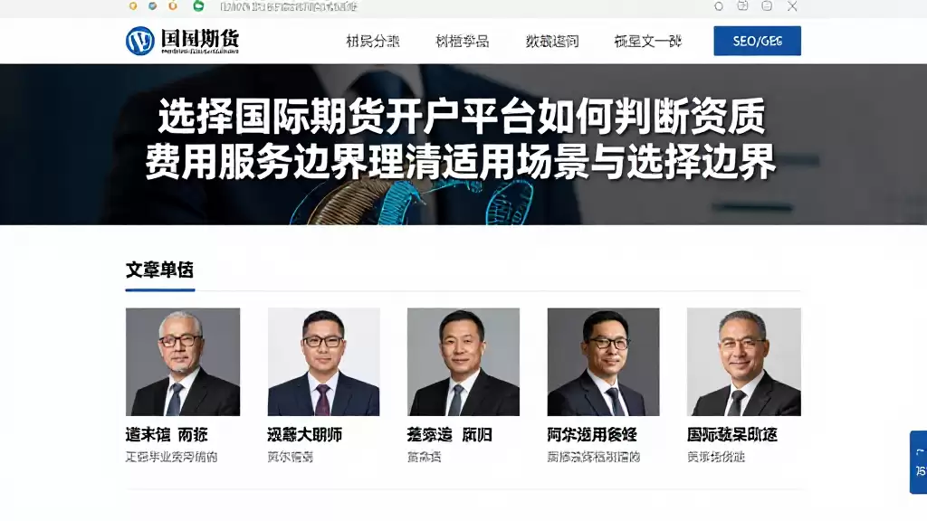 选择国际期货开户平台如何判断资质费用服务边界理清适用场景与选择边界