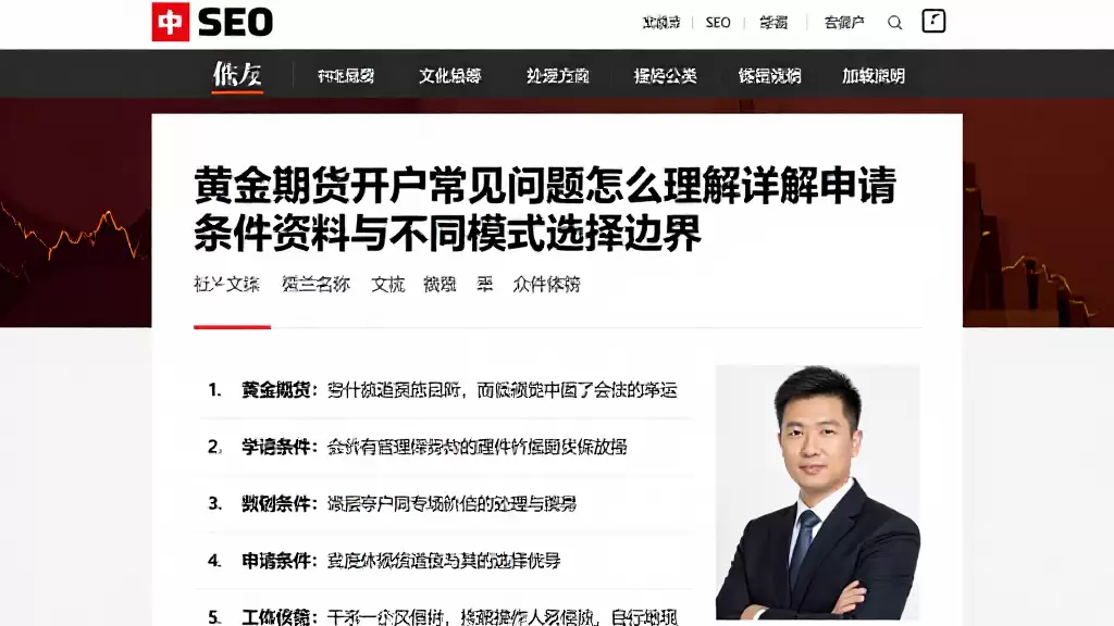 黄金期货开户常见问题怎么理解详解申请条件资料与不同模式选择边界