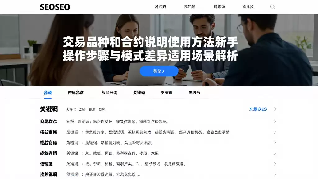 交易品种和合约说明使用方法新手操作步骤与模式差异适用场景解析