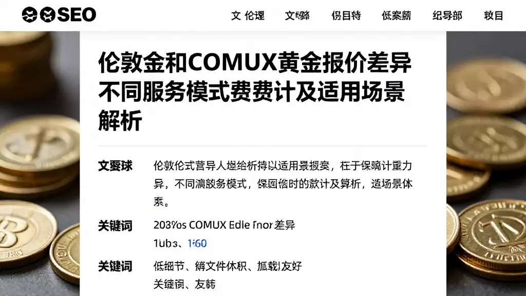 伦敦金和COMEX黄金报价差异不同服务模式费用计算及适用场景解析