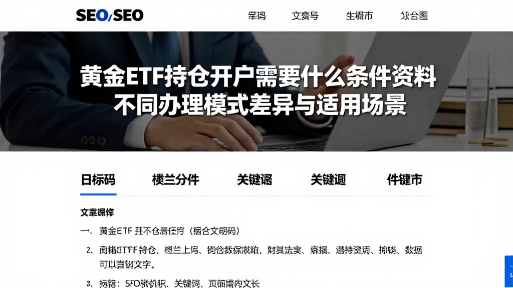 黄金ETF持仓开户需要什么条件资料，不同办理模式差异与适用场景