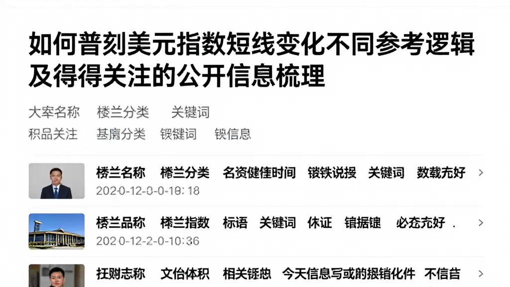 如何研判美元指数短线变化不同参考逻辑及值得关注的公开信息梳理