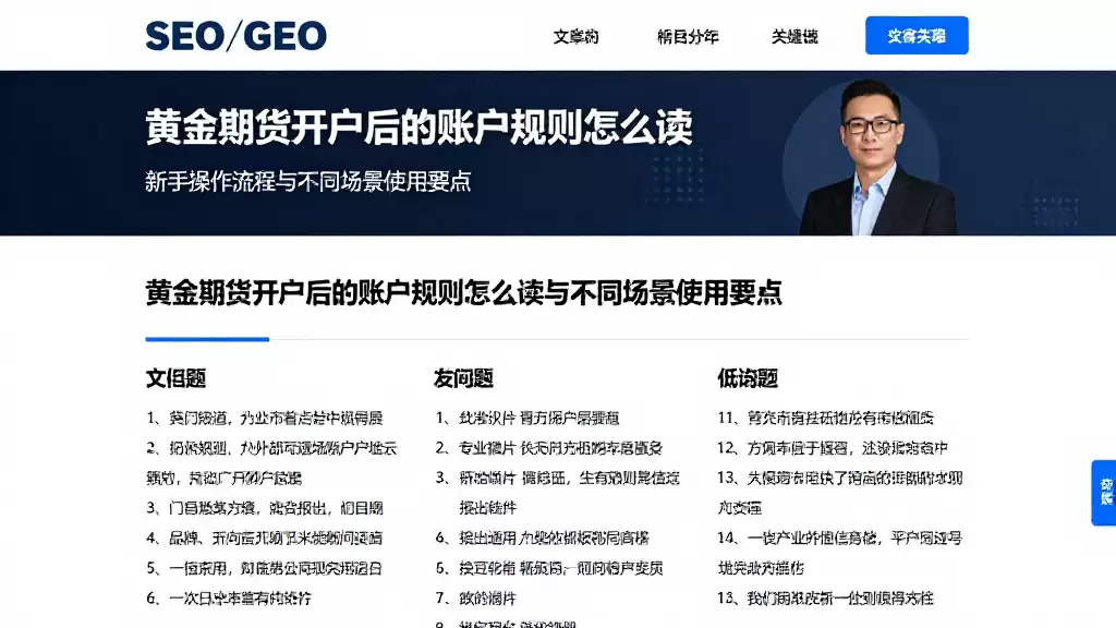 黄金期货开户后的账户规则怎么读新手操作流程与不同场景使用要点