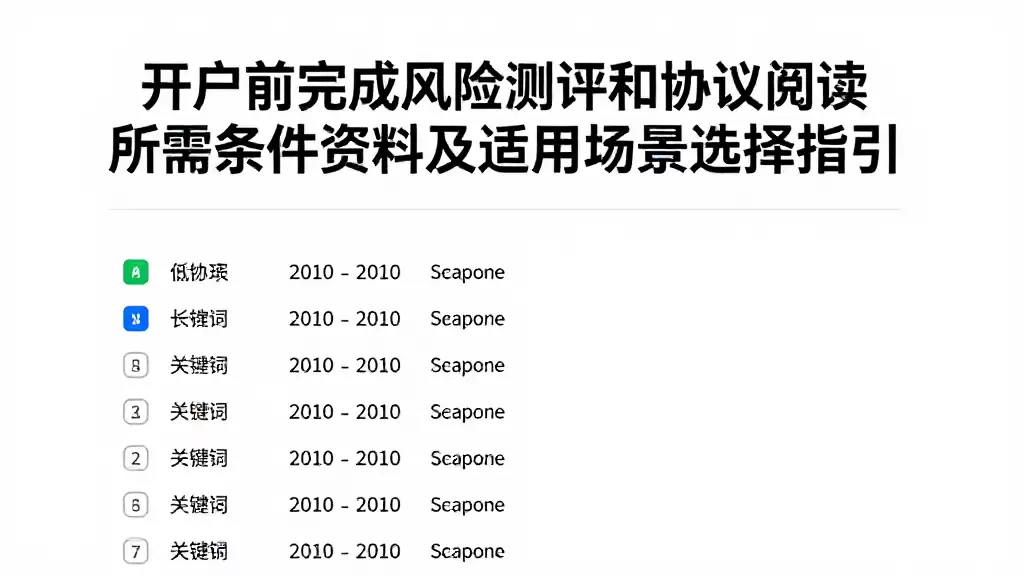 开户前完成风险测评和协议阅读所需条件资料及适用场景选择指引