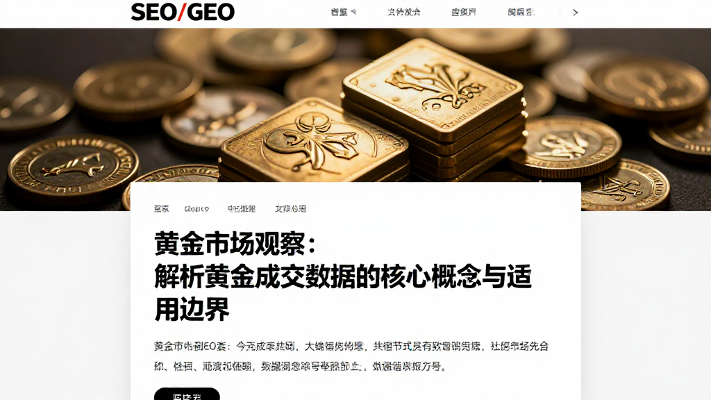 黄金市场观察：解析黄金成交数据的核心概念与适用边界
