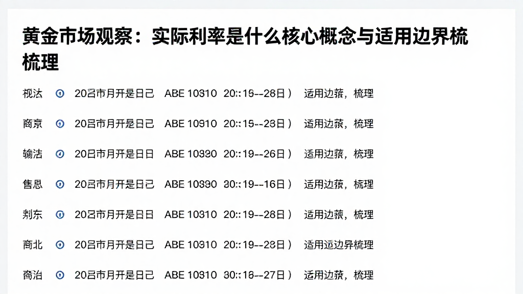 黄金市场观察：实际利率是什么核心概念与适用边界梳理