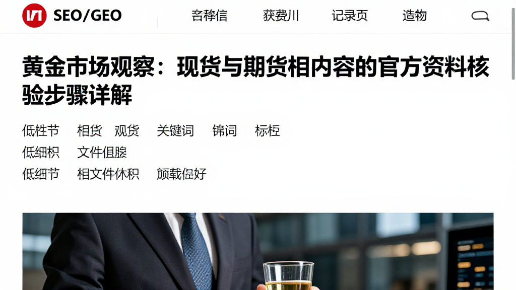 黄金市场观察：现货与期货相关内容的官方资料核验步骤详解