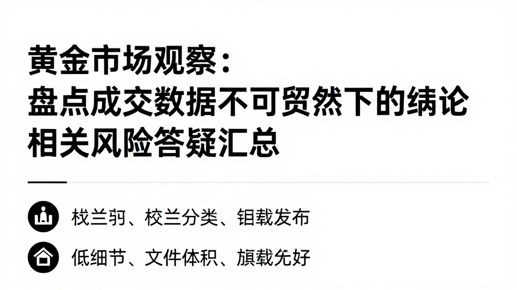 黄金市场观察：盘点成交数据不可贸然下的结论相关风险答疑汇总