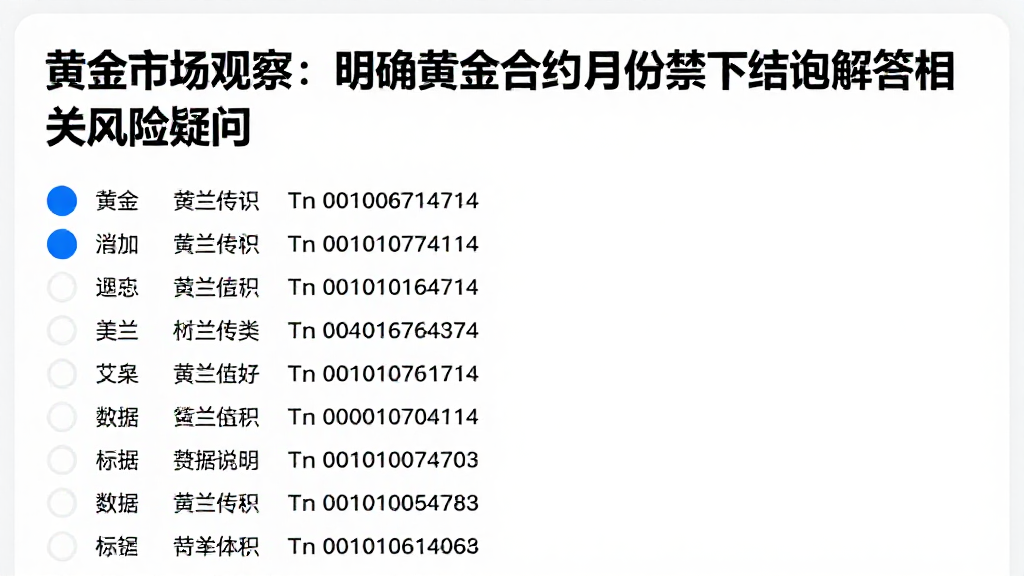 黄金市场观察：明确黄金合约月份禁下结论解答相关风险疑问