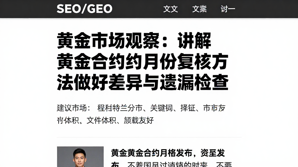 黄金市场观察：讲解黄金合约月份复核方法做好差异与遗漏检查