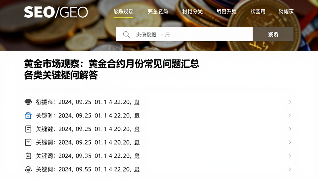 黄金市场观察：黄金合约月份常见问题汇总各类关键疑问解答