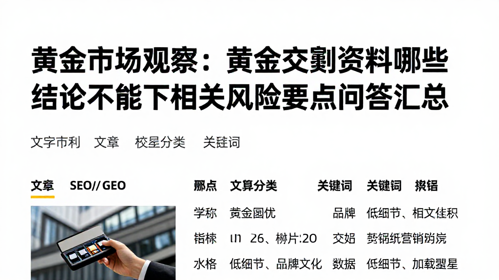 黄金市场观察：黄金交割资料哪些结论不能下相关风险要点问答汇总