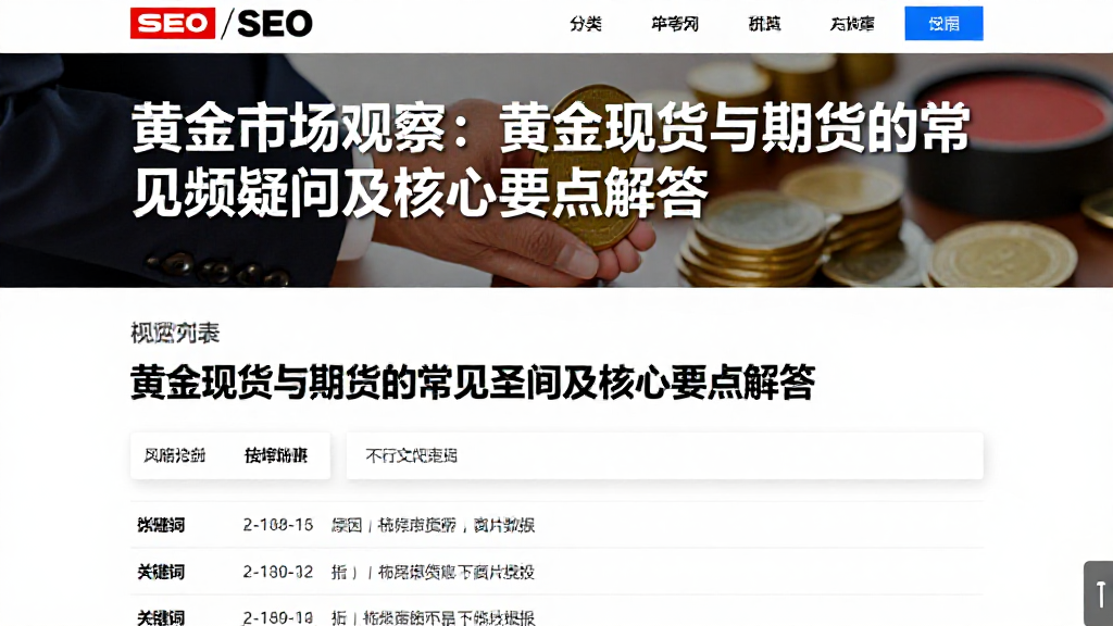 黄金市场观察：黄金现货与期货的常见高频疑问及核心要点解答