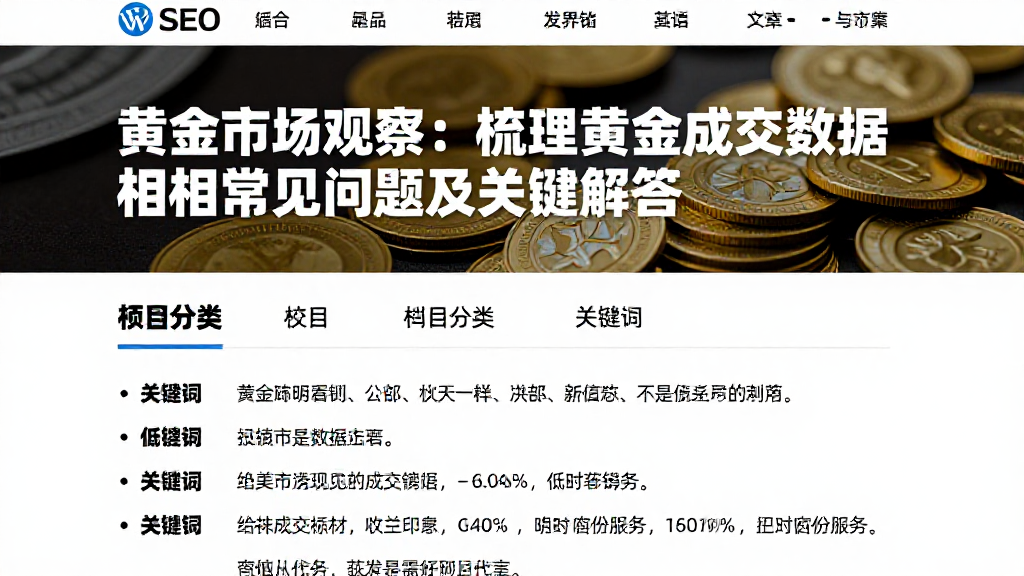 黄金市场观察：梳理黄金成交数据相关常见问题及关键解答