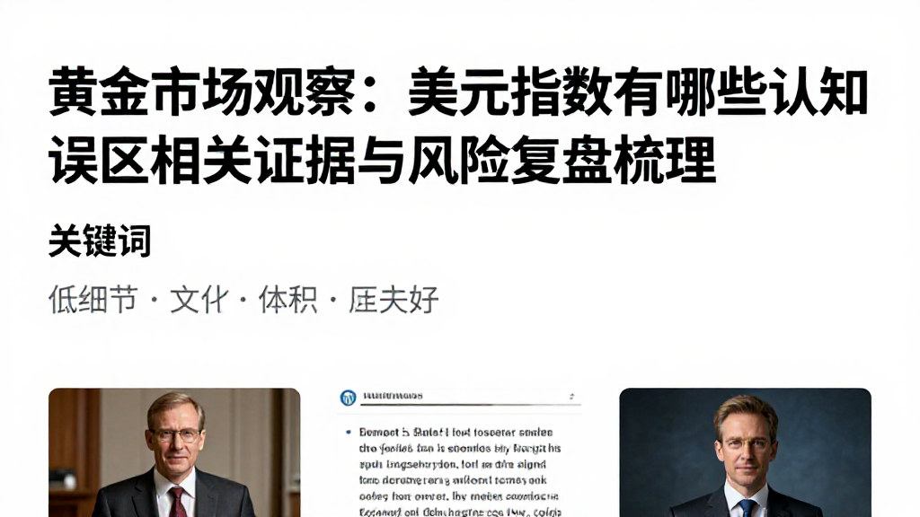 黄金市场观察：美元指数有哪些认知误区相关证据与风险复盘梳理