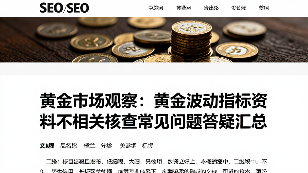 黄金市场观察：黄金波动指标资料不足相关核查常见问题答疑汇总