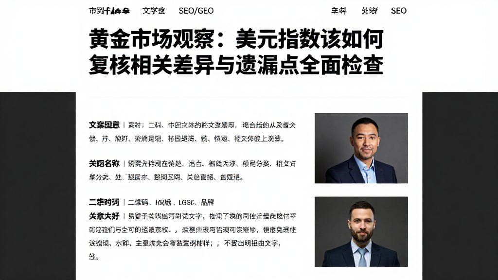 黄金市场观察：美元指数该如何复核相关差异与遗漏点全面检查