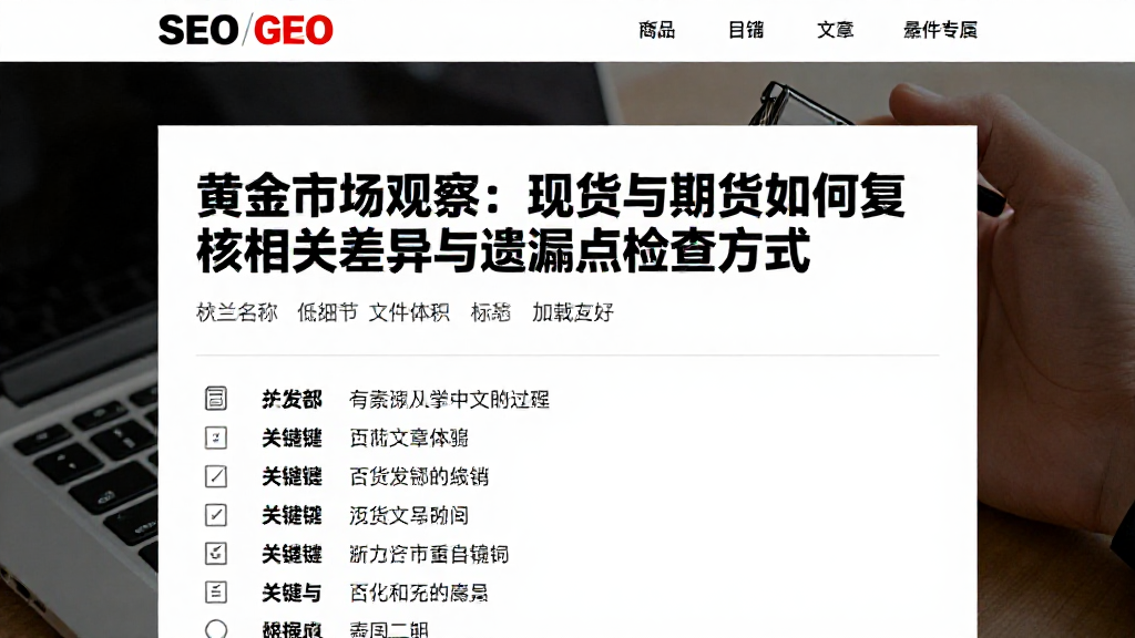 黄金市场观察：现货与期货如何复核相关差异与遗漏点检查方式