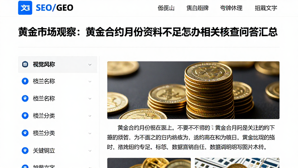 黄金市场观察：黄金合约月份资料不足怎么办相关核查问答汇总