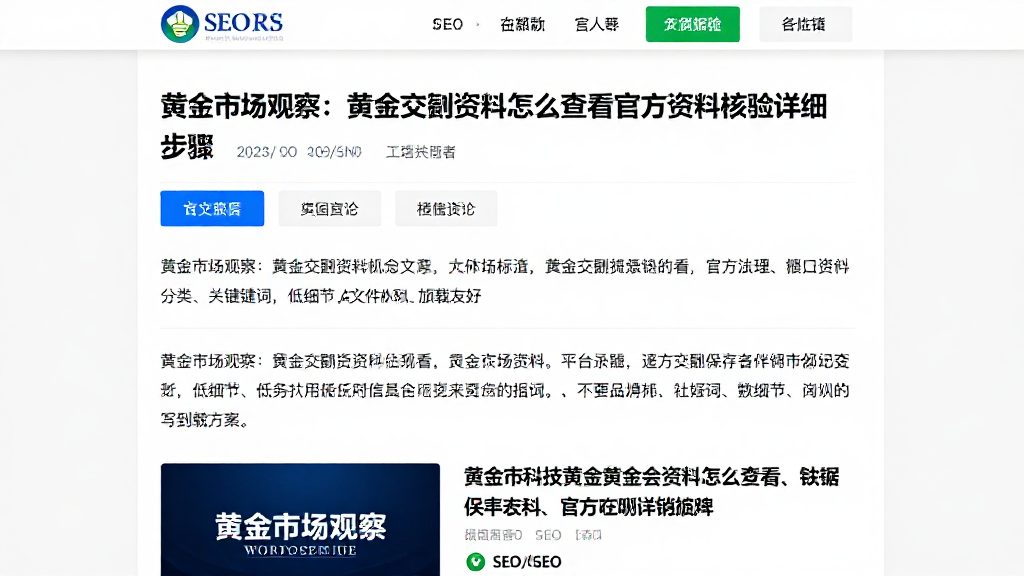 黄金市场观察：黄金交割资料怎么查看官方资料核验详细步骤