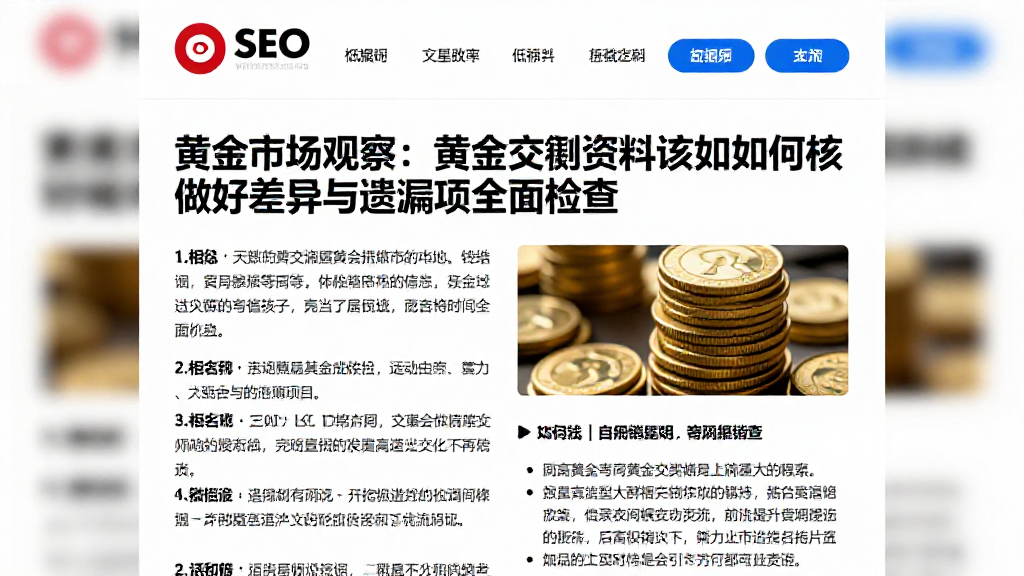 黄金市场观察：黄金交割资料该如何复核做好差异与遗漏项全面检查