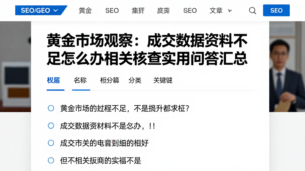 黄金市场观察：成交数据资料不足怎么办相关核查实用问答汇总