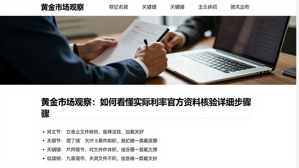 黄金市场观察：如何看懂实际利率官方资料核验详细步骤